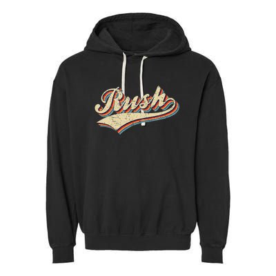 Rush Surname Vintage Retro Gifts Rush Garment-Dyed Fleece Hoodie