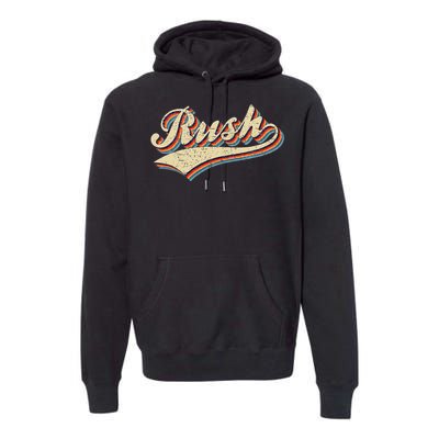 Rush Surname Vintage Retro Gifts Rush Premium Hoodie