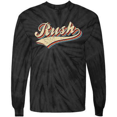 Rush Surname Vintage Retro Gifts Rush Tie-Dye Long Sleeve Shirt