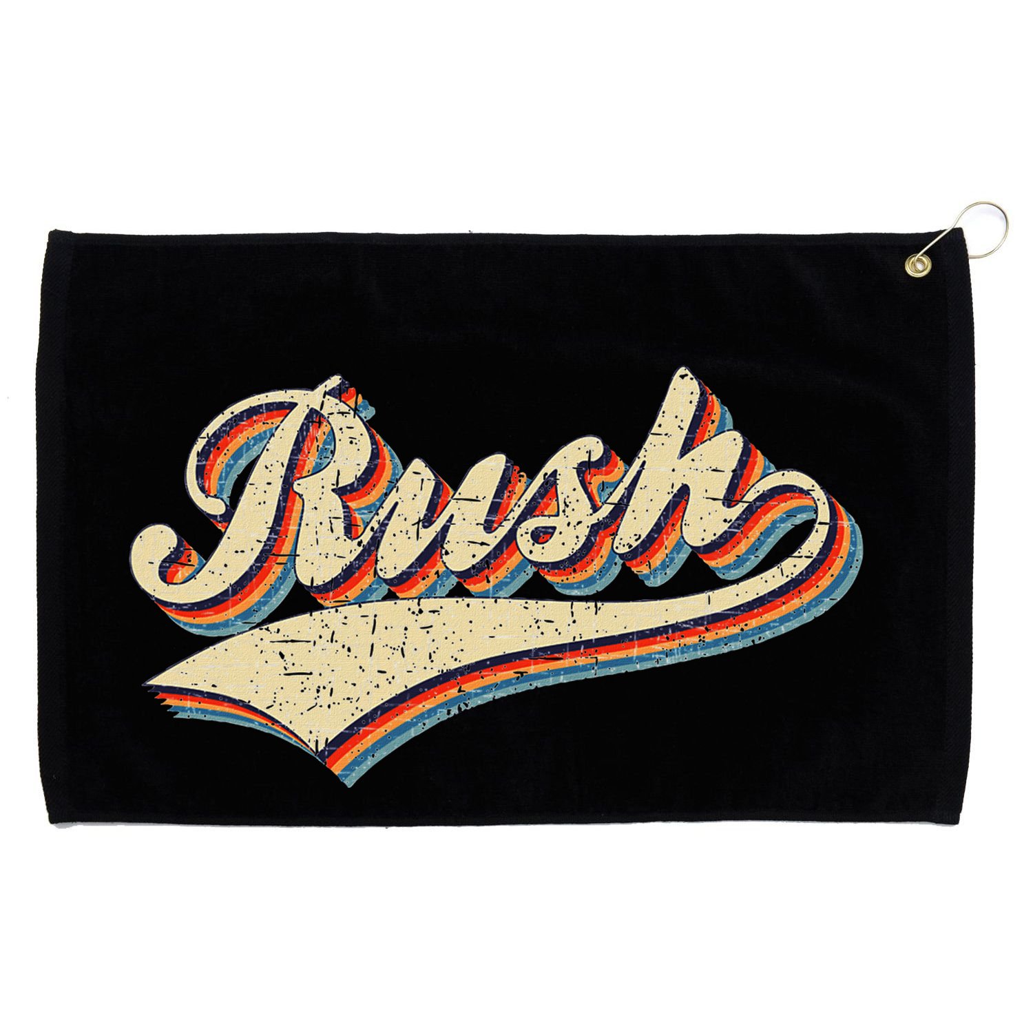Rush Surname Vintage Retro Gifts Rush Grommeted Golf Towel