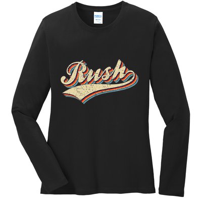 Rush Surname Vintage Retro Gifts Rush Ladies Long Sleeve Shirt