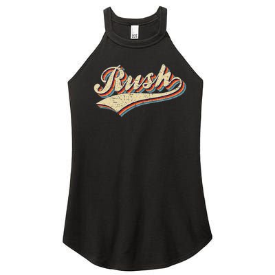 Rush Surname Vintage Retro Gifts Rush Women’s Perfect Tri Rocker Tank