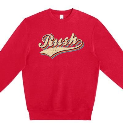 Rush Surname Vintage Retro Gifts Rush Premium Crewneck Sweatshirt