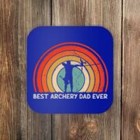 Retro Style Vintage Best Archery Dad Ever Father's Day Gift Coaster