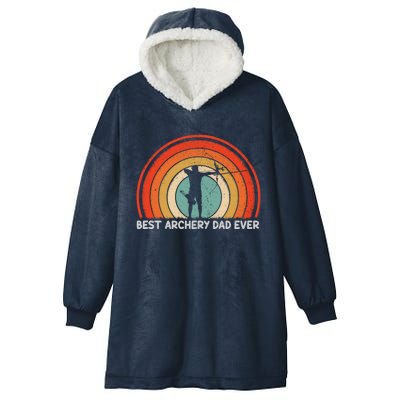 Retro Style Vintage Best Archery Dad Ever Father's Day Gift Hooded Wearable Blanket