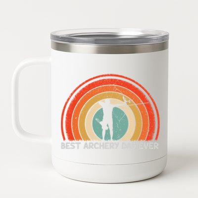 Retro Style Vintage Best Archery Dad Ever Father's Day Gift 12 oz Stainless Steel Tumbler Cup