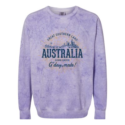 Retro Style Vintage Australia Gift Colorblast Crewneck Sweatshirt