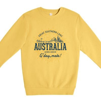 Retro Style Vintage Australia Gift Premium Crewneck Sweatshirt