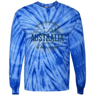 Retro Style Vintage Australia Gift Tie-Dye Long Sleeve Shirt