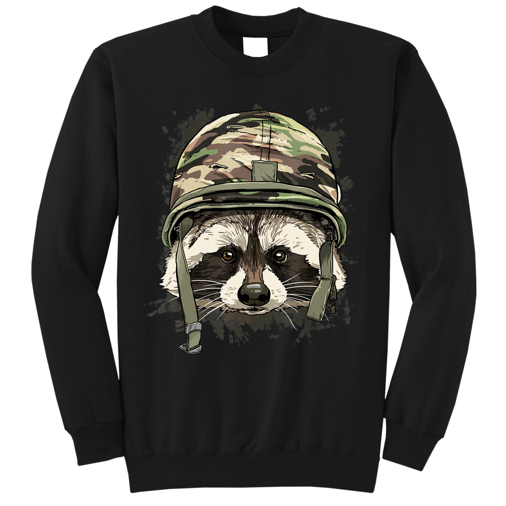 Raccoon Soldier Veteran Army Raccoon American Animal Lover Sweatshirt
