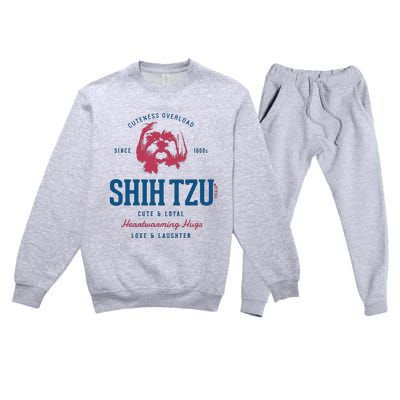 Retro Styled Vintage Shih Tzu Premium Crewneck Sweatsuit Set