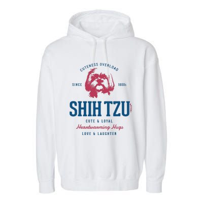 Retro Styled Vintage Shih Tzu Garment-Dyed Fleece Hoodie