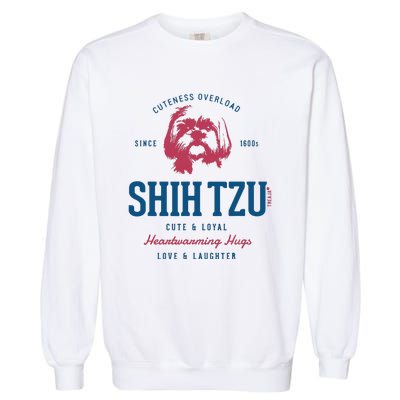 Retro Styled Vintage Shih Tzu Garment-Dyed Sweatshirt