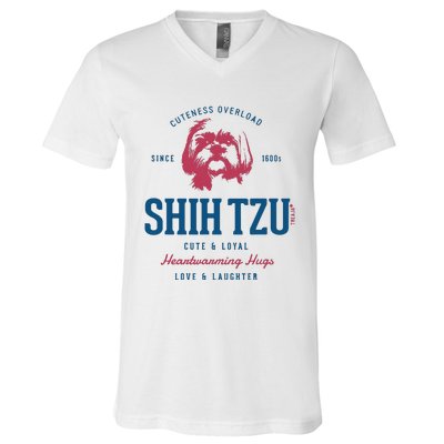 Retro Styled Vintage Shih Tzu V-Neck T-Shirt