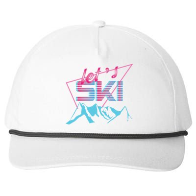 Retro Ski Vintage 80s Ski Costume Snapback Five-Panel Rope Hat