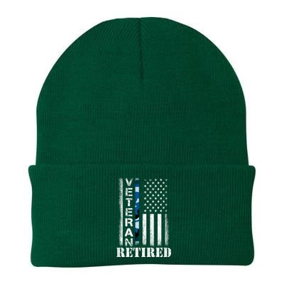 Retired Sailor Veteran Gift Retirement Soldier Patriotic Flag Gift Knit Cap Winter Beanie