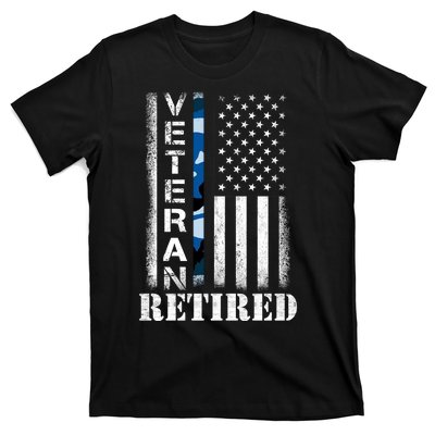 Retired Sailor Veteran Gift Retirement Soldier Patriotic Flag Gift T-Shirt