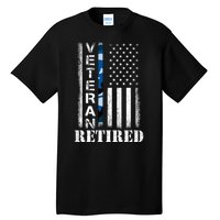 Retired Sailor Veteran Gift Retirement Soldier Patriotic Flag Gift Tall T-Shirt