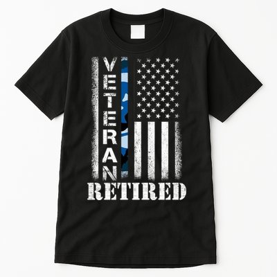 Retired Sailor Veteran Gift Retirement Soldier Patriotic Flag Gift Tall T-Shirt