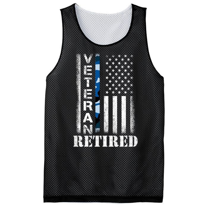 Retired Sailor Veteran Gift Retirement Soldier Patriotic Flag Gift Mesh Reversible Basketball Jersey Tank