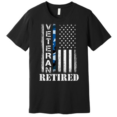 Retired Sailor Veteran Gift Retirement Soldier Patriotic Flag Gift Premium T-Shirt