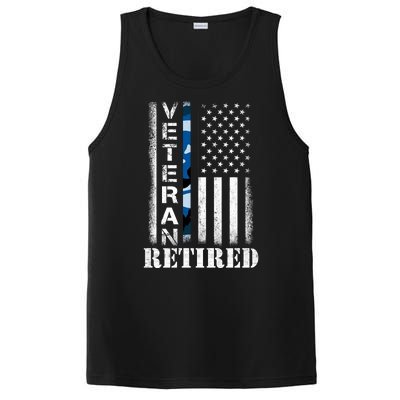 Retired Sailor Veteran Gift Retirement Soldier Patriotic Flag Gift PosiCharge Competitor Tank