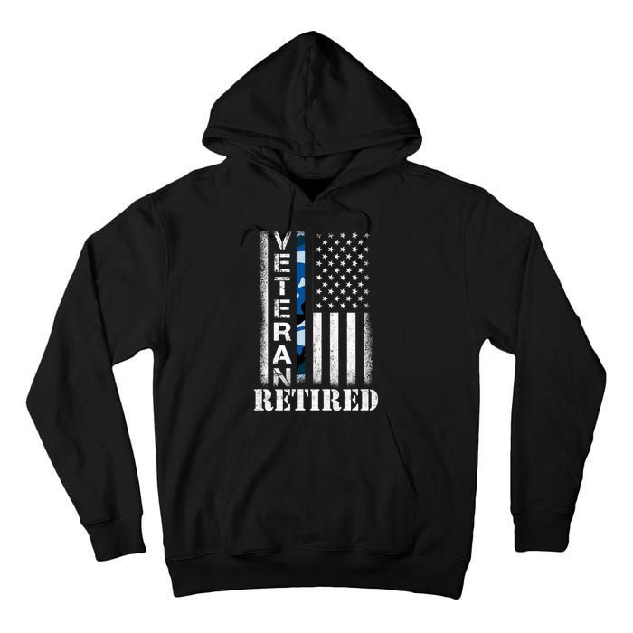 Retired Sailor Veteran Gift Retirement Soldier Patriotic Flag Gift Tall Hoodie