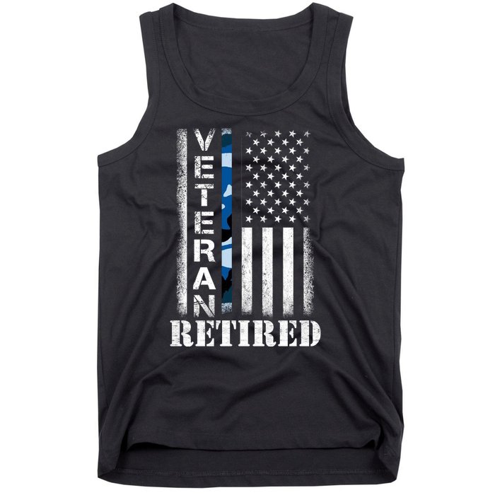 Retired Sailor Veteran Gift Retirement Soldier Patriotic Flag Gift Tank Top