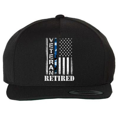 Retired Sailor Veteran Gift Retirement Soldier Patriotic Flag Gift Wool Snapback Cap