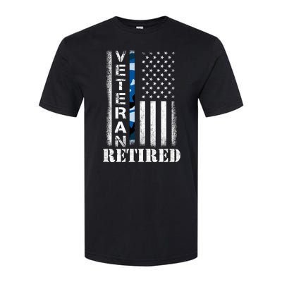 Retired Sailor Veteran Gift Retirement Soldier Patriotic Flag Gift Softstyle CVC T-Shirt