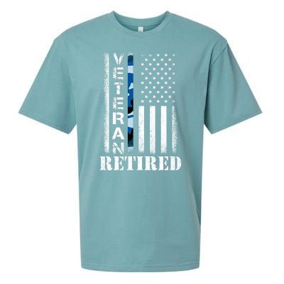 Retired Sailor Veteran Gift Retirement Soldier Patriotic Flag Gift Sueded Cloud Jersey T-Shirt