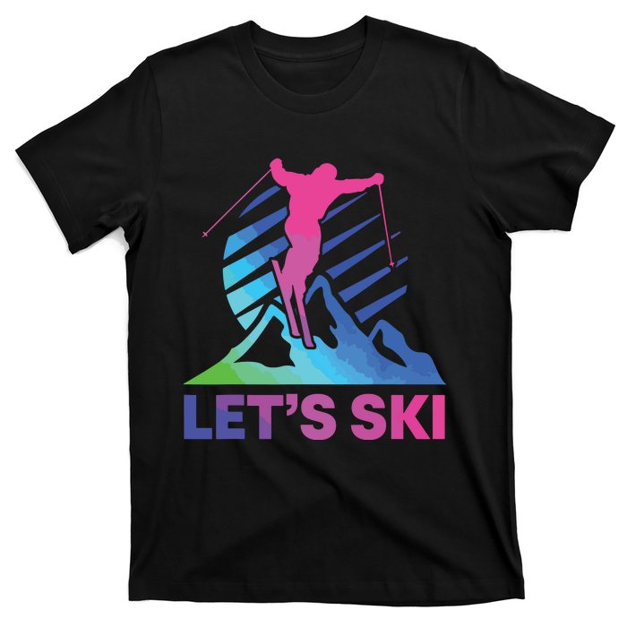 Retro Ski Vintage 80s 90s Skiing Outfit T-Shirt