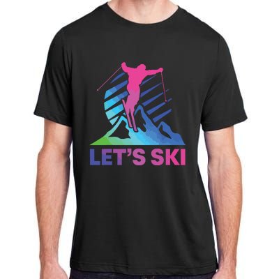 Retro Ski Vintage 80s 90s Skiing Outfit Adult ChromaSoft Performance T-Shirt