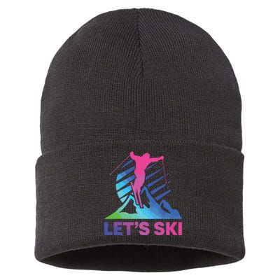 Retro Ski Vintage 80s 90s Skiing Outfit Sustainable Knit Beanie