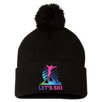 Retro Ski Vintage 80s 90s Skiing Outfit Pom Pom 12in Knit Beanie