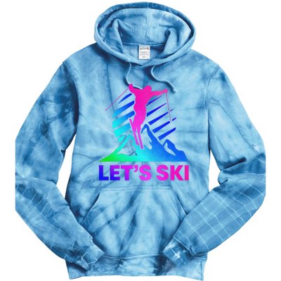 Retro Ski Vintage 80s 90s Skiing Outfit Tie Dye Hoodie