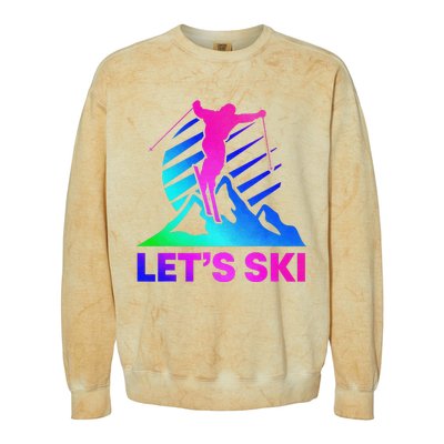 Retro Ski Vintage 80s 90s Skiing Outfit Colorblast Crewneck Sweatshirt