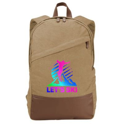 Retro Ski Vintage 80s 90s Skiing Outfit Cotton Canvas Backpack