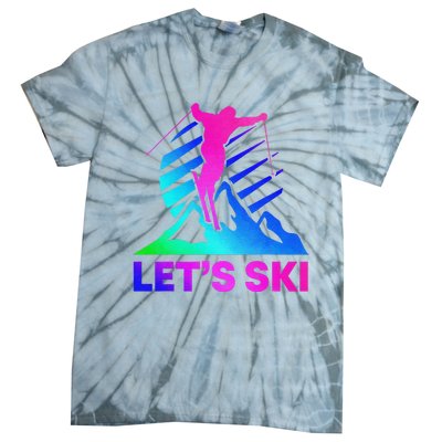 Retro Ski Vintage 80s 90s Skiing Outfit Tie-Dye T-Shirt