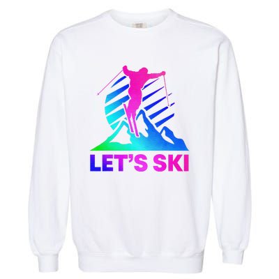 Retro Ski Vintage 80s 90s Skiing Outfit Garment-Dyed Sweatshirt