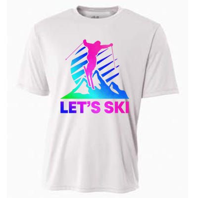 Retro Ski Vintage 80s 90s Skiing Outfit Cooling Performance Crew T-Shirt