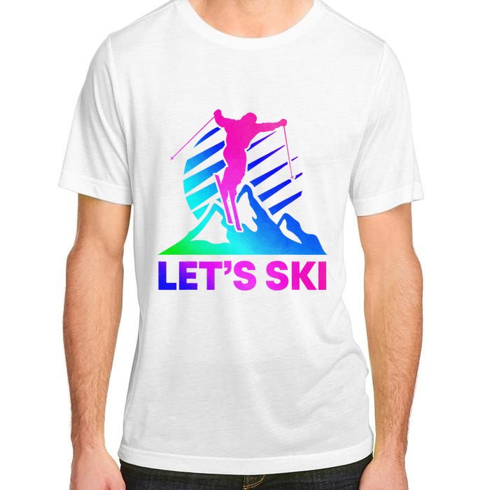 Retro Ski Vintage 80s 90s Skiing Outfit Adult ChromaSoft Performance T-Shirt