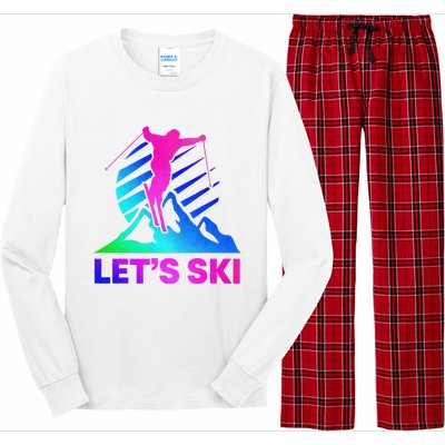 Retro Ski Vintage 80s 90s Skiing Outfit Long Sleeve Pajama Set