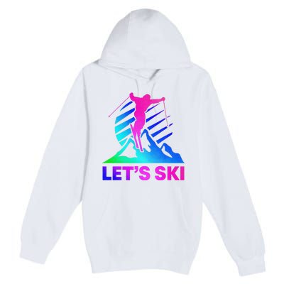 Retro Ski Vintage 80s 90s Skiing Outfit Premium Pullover Hoodie