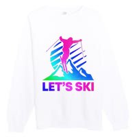 Retro Ski Vintage 80s 90s Skiing Outfit Premium Crewneck Sweatshirt