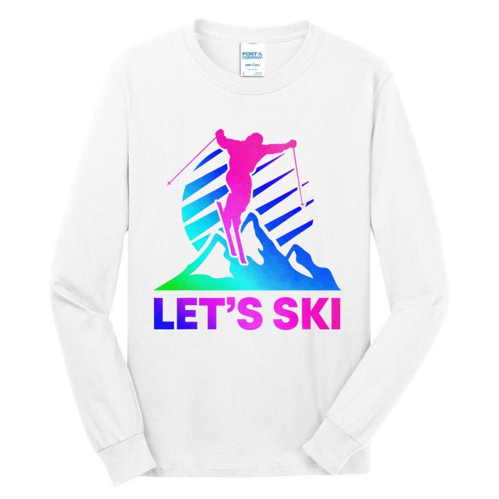 Retro Ski Vintage 80s 90s Skiing Outfit Tall Long Sleeve T-Shirt