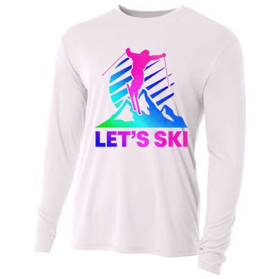 Retro Ski Vintage 80s 90s Skiing Outfit Cooling Performance Long Sleeve Crew