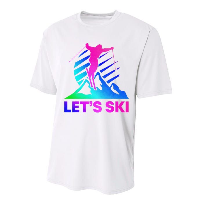 Retro Ski Vintage 80s 90s Skiing Outfit Performance Sprint T-Shirt