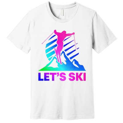 Retro Ski Vintage 80s 90s Skiing Outfit Premium T-Shirt