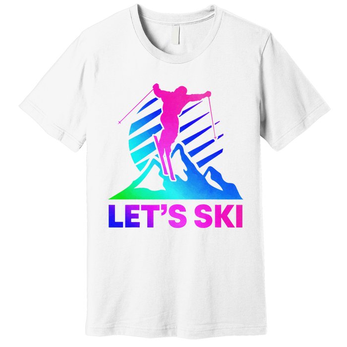 Retro Ski Vintage 80s 90s Skiing Outfit Premium T-Shirt